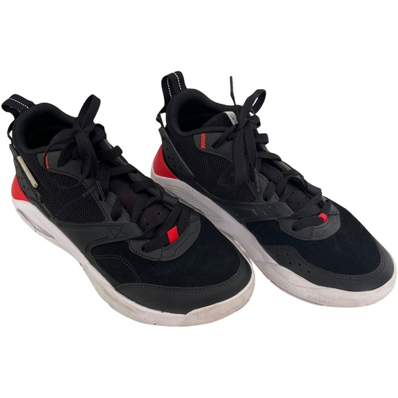 NIKE • Jordan Air Black & Red NFH 'Bred Sneakers Athletic Basketball Shoes - Picture 3 of 11